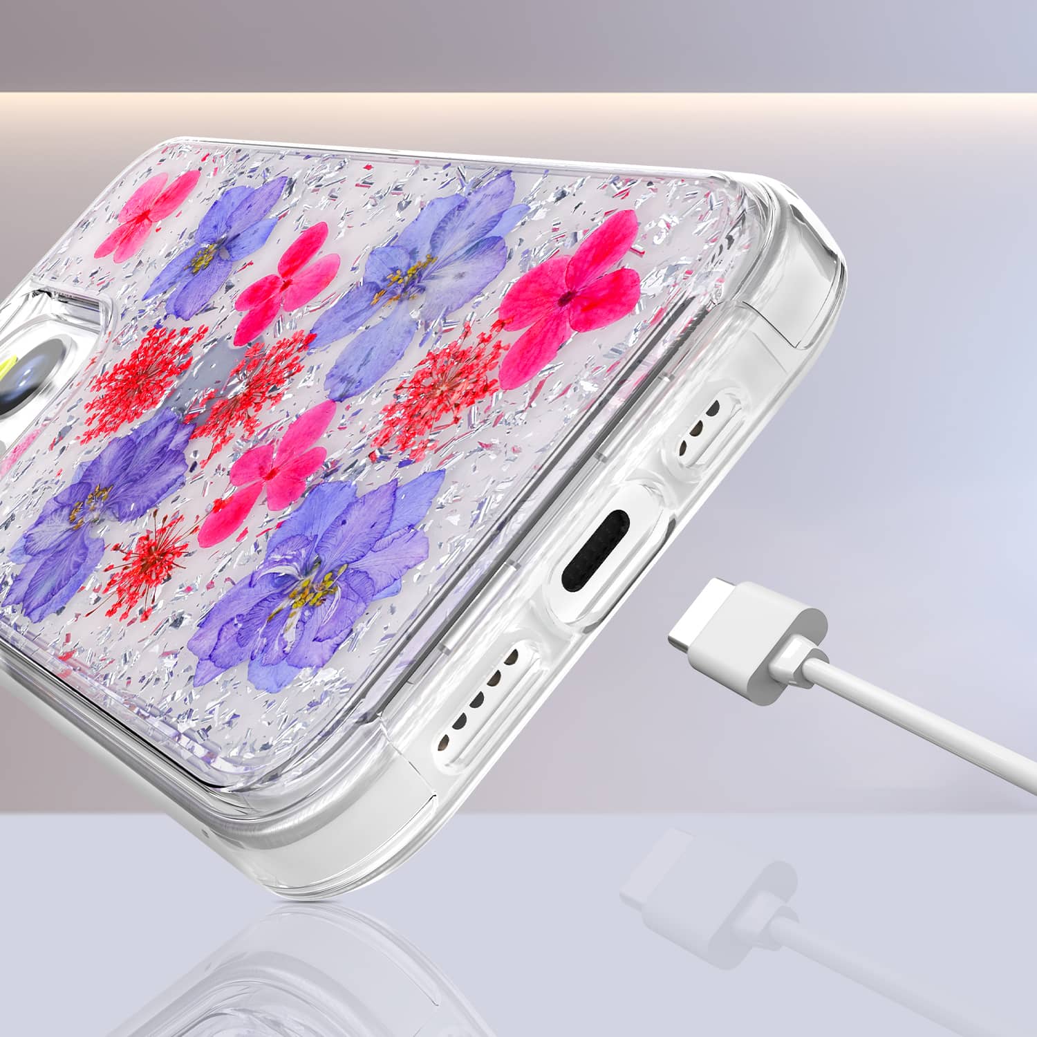 <b>iPhone13 Pro 銀紫手機(jī)殼</b>